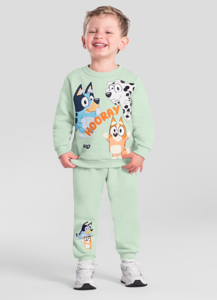 Conjunto da BLUEY ORIGINAL Blusão e Calça Jogger Moletom - 4 a 8 anos - roupa da