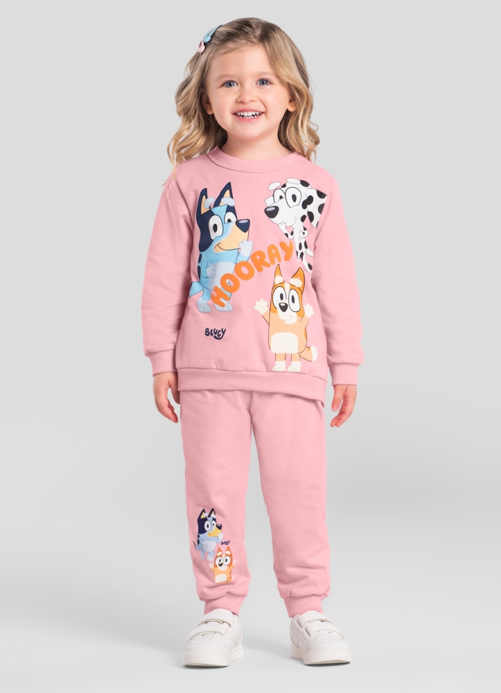 Conjunto da BLUEY ORIGINAL Blusão e Calça Jogger Moletom - 4 a 8 anos - roupa da
