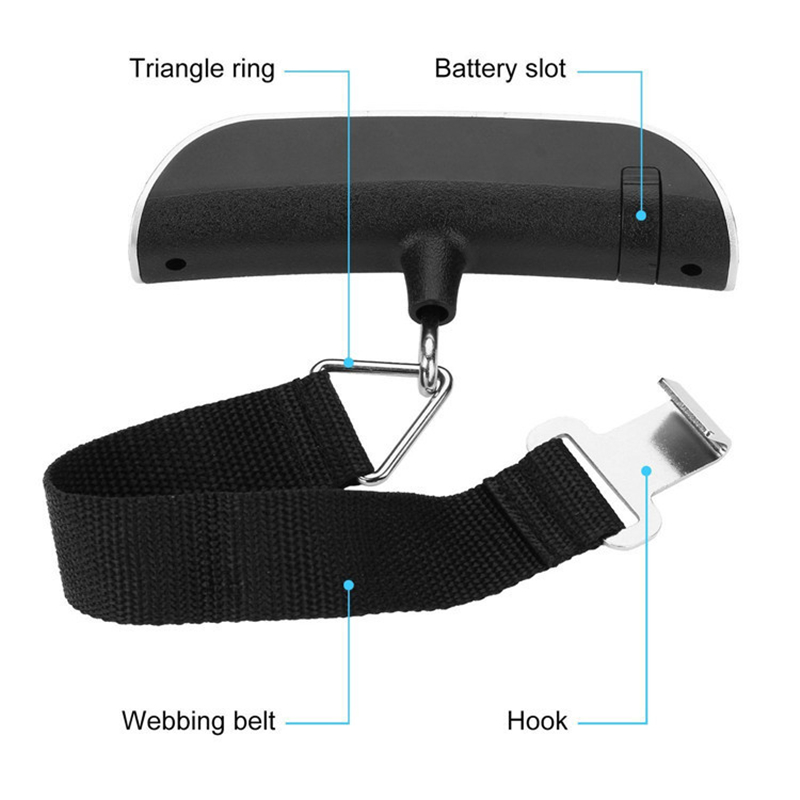 Balança portátil display digital lcd 110lb/50kg bagagem eletrônica suspensa mala