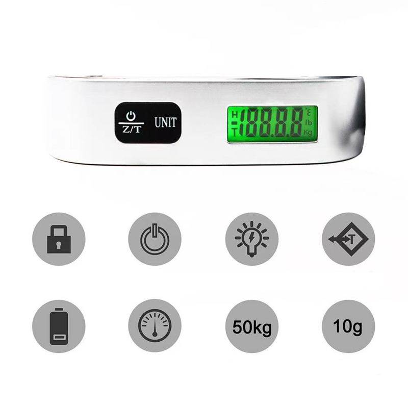 Balança portátil display digital lcd 110lb/50kg bagagem eletrônica suspensa mala