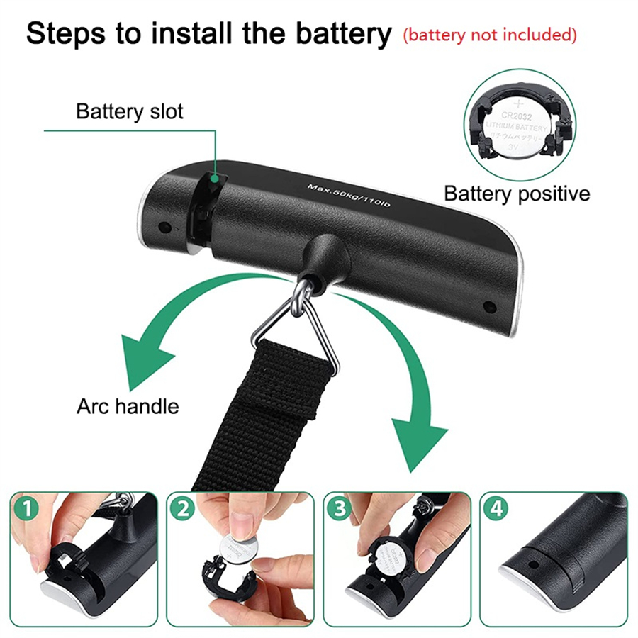 Balança portátil display digital lcd 110lb/50kg bagagem eletrônica suspensa mala