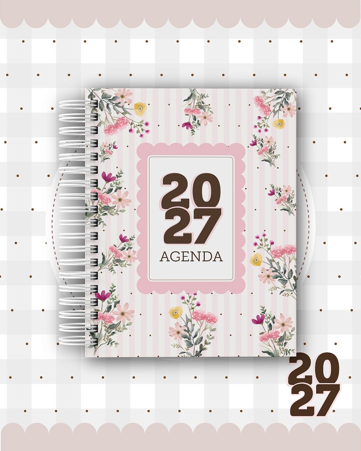 Agenda Personalizada 2027 - Coleção Delicada
