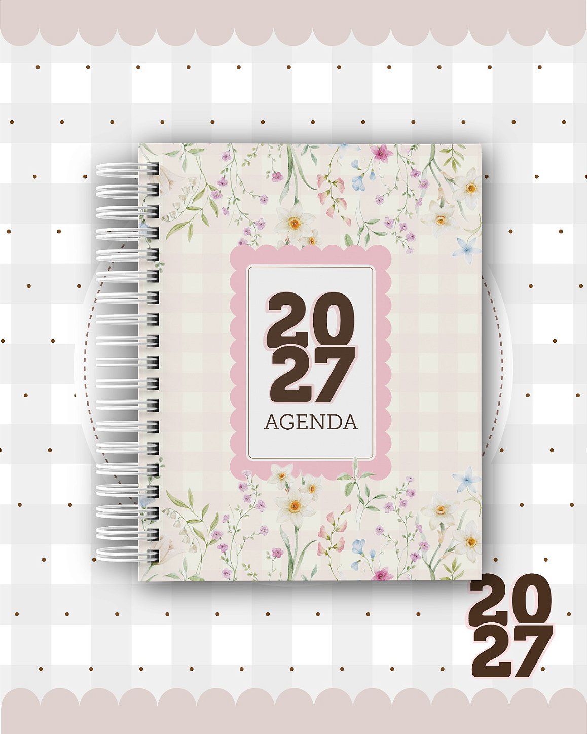 Agenda Personalizada 2027 - Coleção Delicada