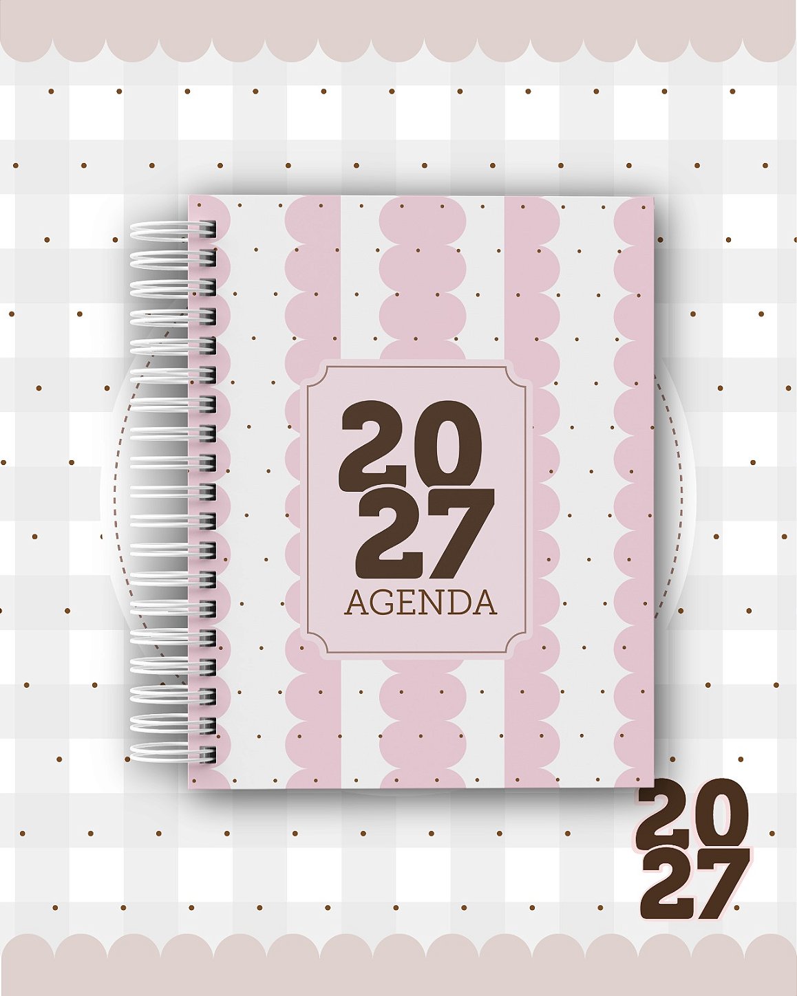 Agenda Personalizada 400 PÁGINAS 2027 - Coleção Delicada