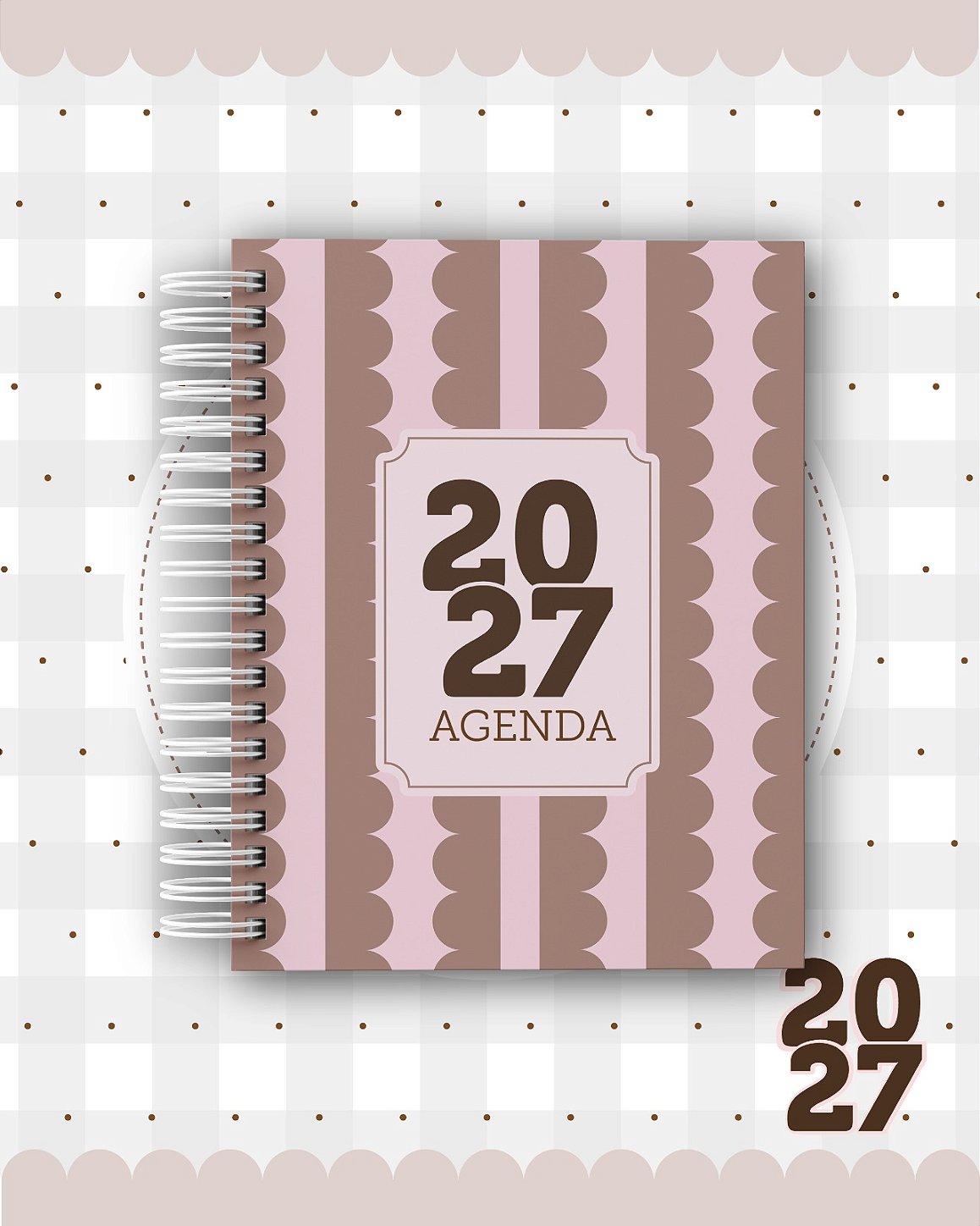 Agenda Personalizada 400 PÁGINAS 2027 - Coleção Delicada