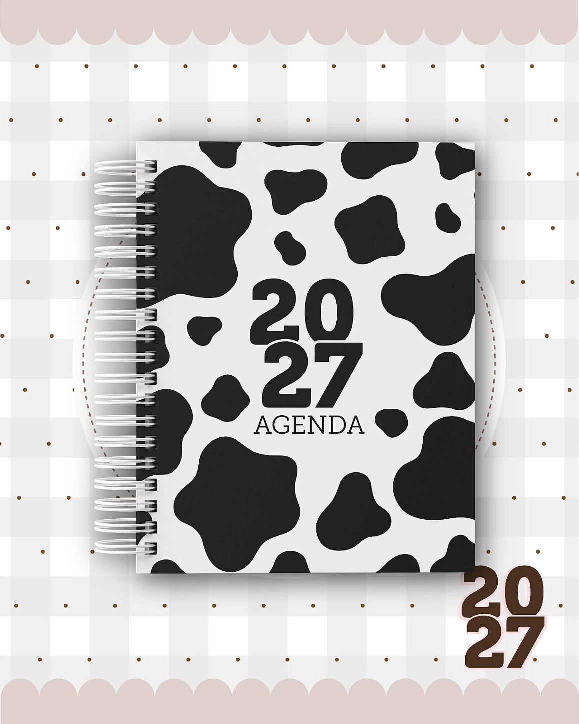 Agenda Personalizada 400 PÁGINAS 2027 - Coleção Delicada
