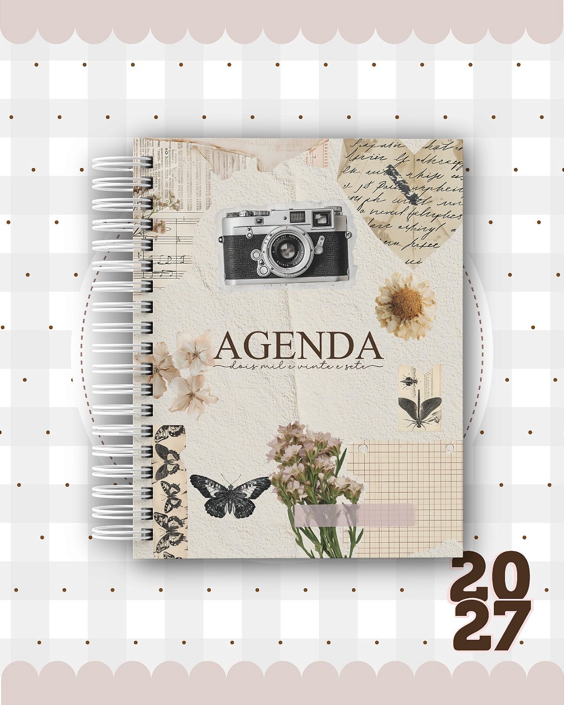 Agenda Personalizada 400 PÁGINAS 2027 - Coleção Delicada
