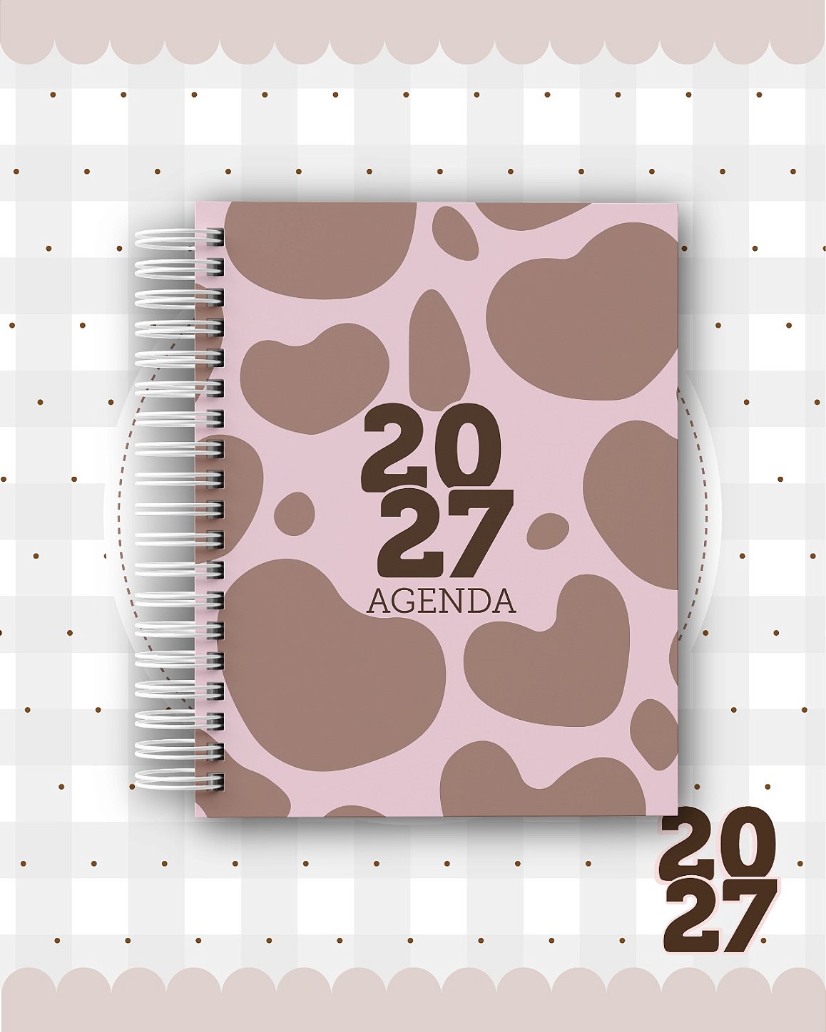 Agenda Personalizada 400 PÁGINAS 2027 - Coleção Delicada