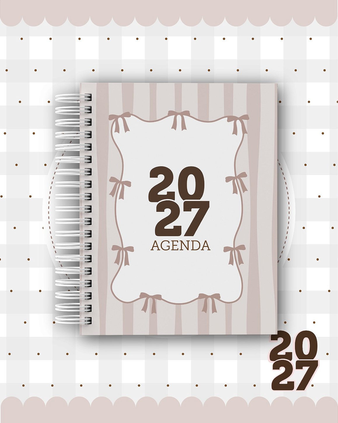 Agenda Personalizada 400 PÁGINAS 2027 - Coleção Delicada