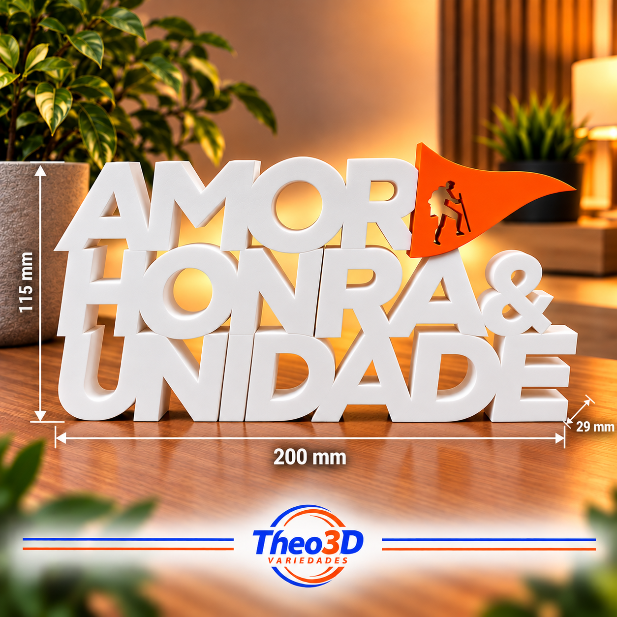 Legendários Ahu Amor Honra Unidade Lgnd 3d 200mm Branco