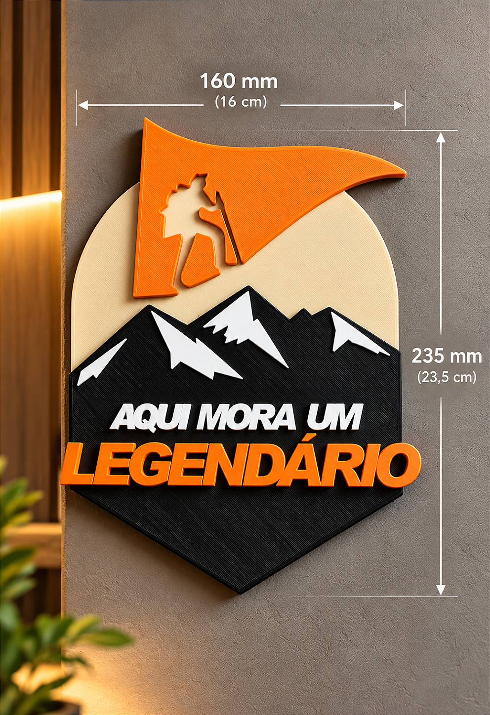 Placa Decorativa de Parede Aqui Mora um Legendário em 3D
