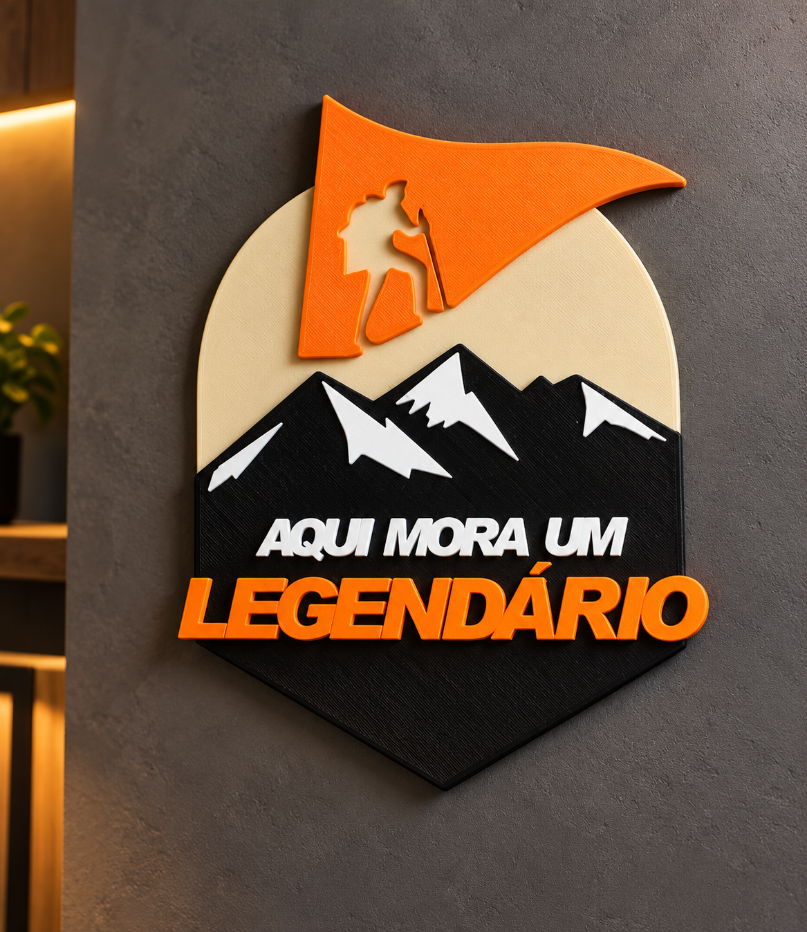 Placa Decorativa de Parede Aqui Mora um Legendário em 3D