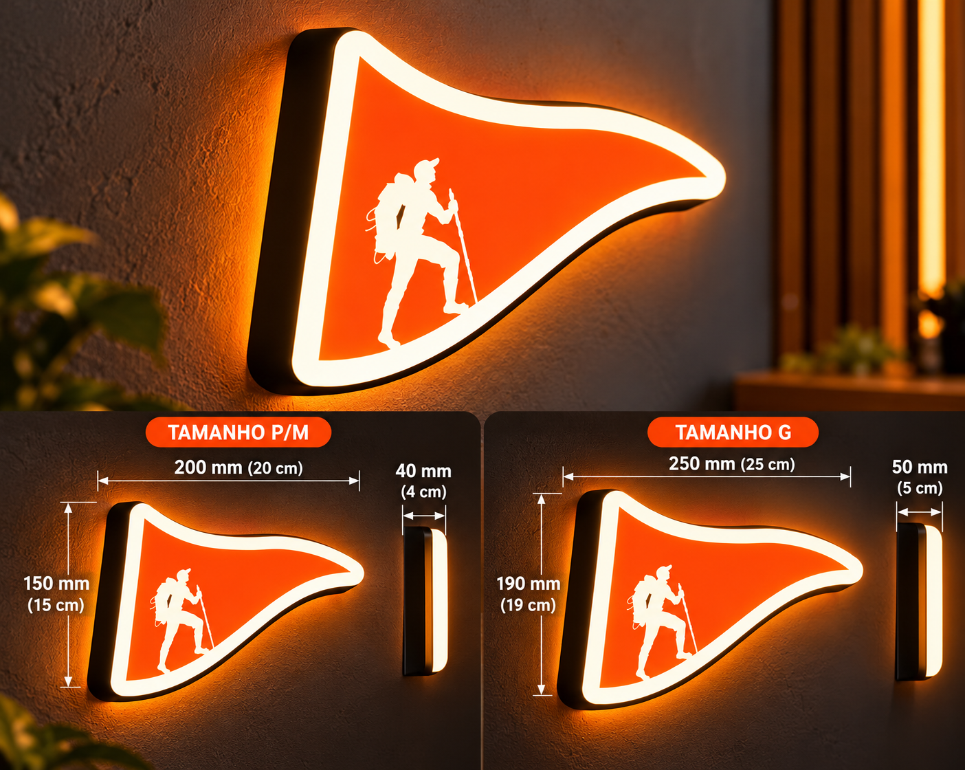 Luminária LED Logo Legendário em 3D Decoração de Parede 220v