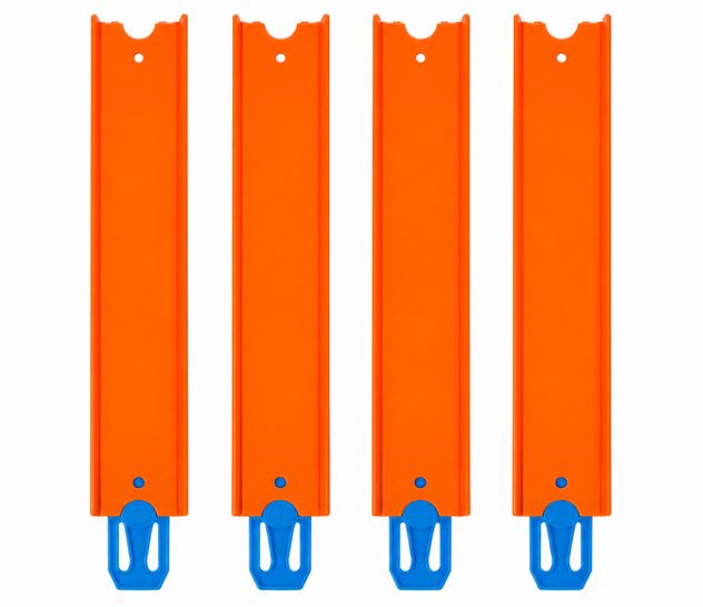 Kit Pista Hot Wheels com Ponte Suspensa 4 Retas de 20 cm e Conectores 3D