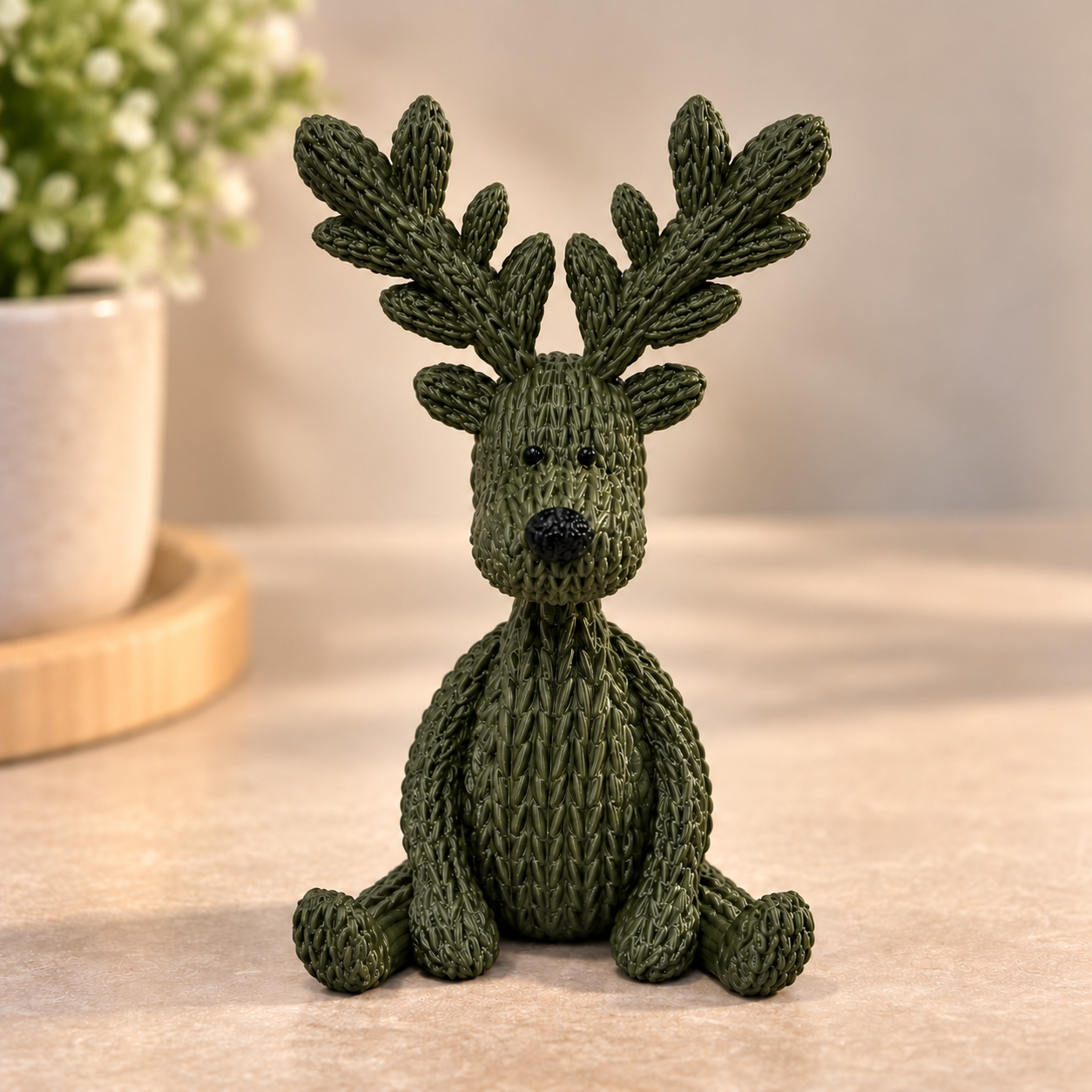 Rena Decorativa Estilo Crochê tricô Estilo Amigurumi em Impressão 3D – Decoração Natalina