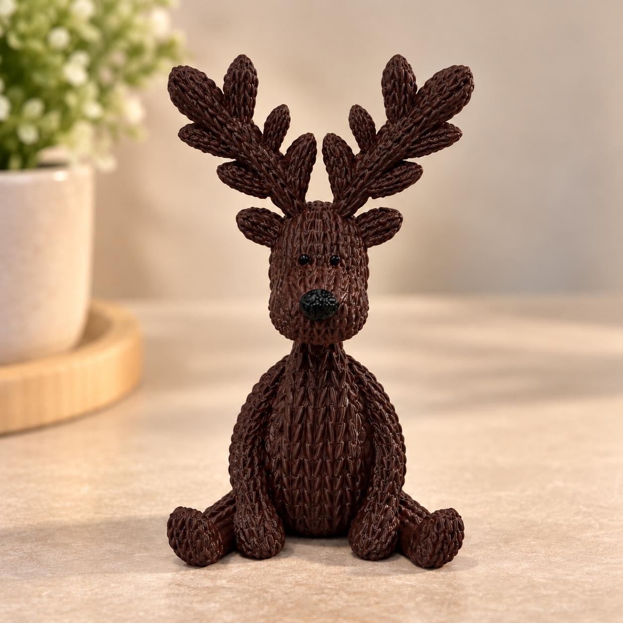 Rena Decorativa Estilo Crochê tricô Estilo Amigurumi em Impressão 3D – Decoração Natalina