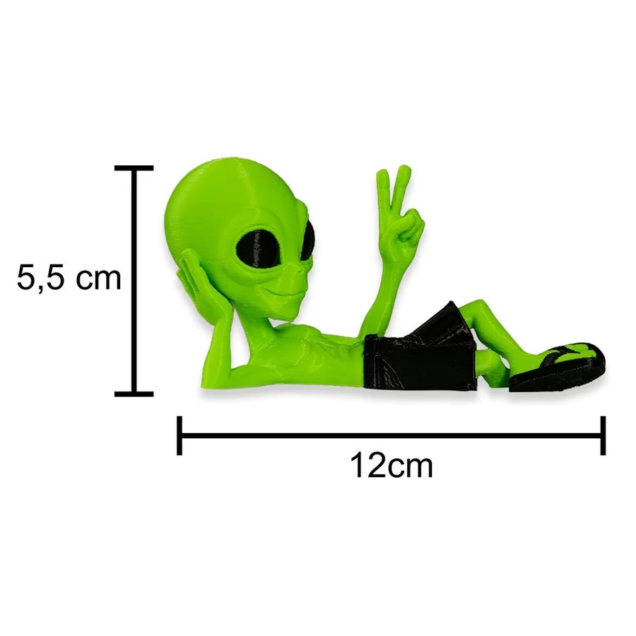 Boneco ET Alienígena Extraterrestre Deitado Caminhão Decoração