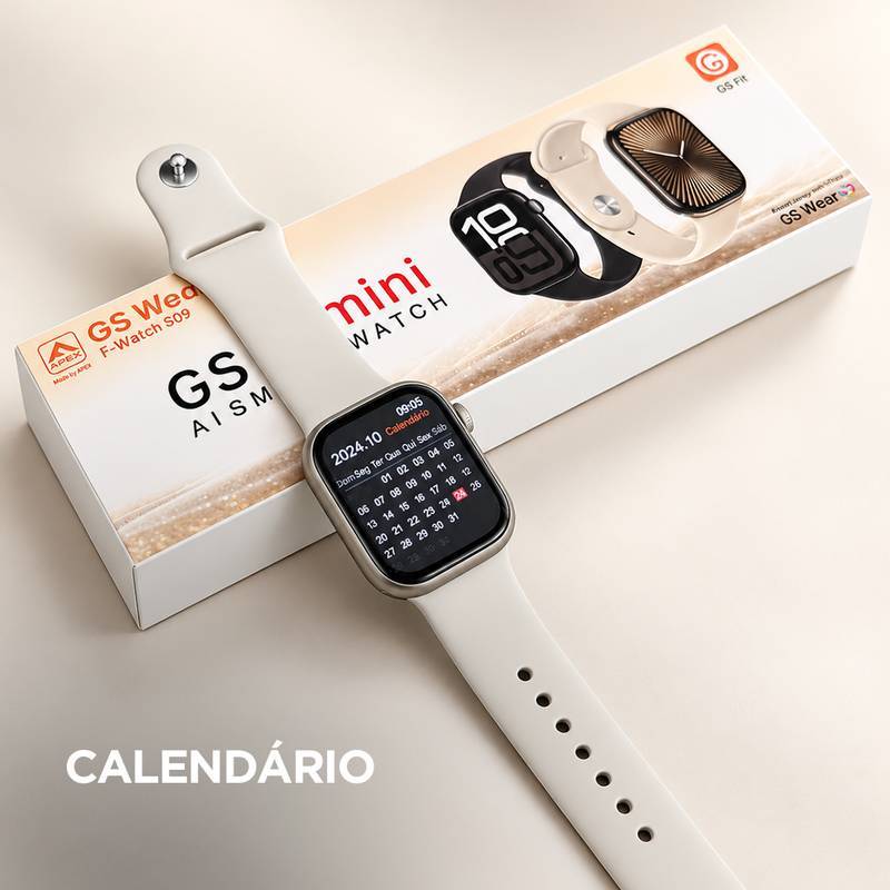 Smartwatch GSWEAR GS10 Mini 41mm Tela 1,75” IPS, Ligações, Ilha Dinâmica e IP67