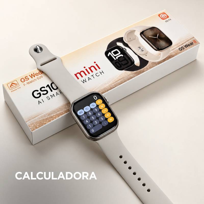 Smartwatch GSWEAR GS10 Mini 41mm Tela 1,75” IPS, Ligações, Ilha Dinâmica e IP67