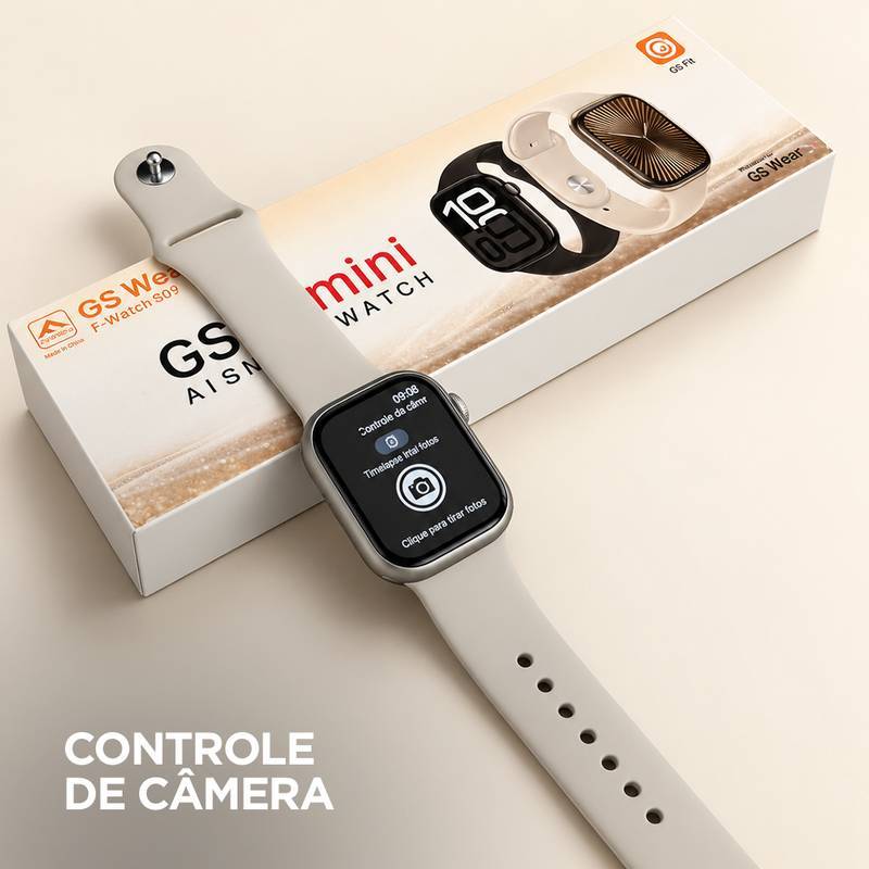 Smartwatch GSWEAR GS10 Mini 41mm Tela 1,75” IPS, Ligações, Ilha Dinâmica e IP67