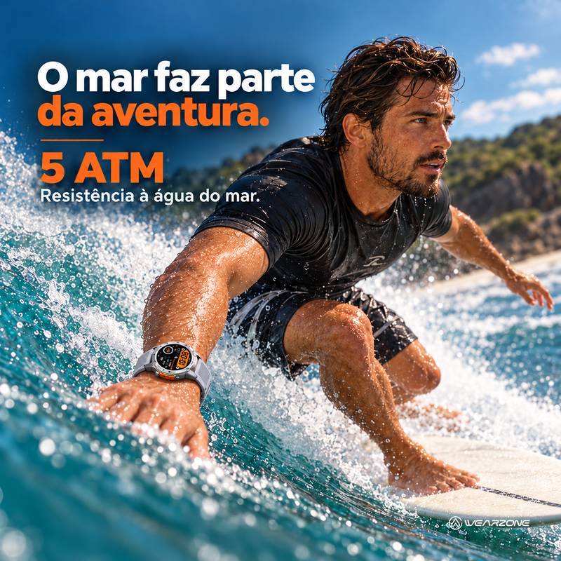 Smartwatch Wearzone BRAVE AMOLED 1,43” GPS Dual-Band L1+L5, 170+ Modos Esportivos, 5 ATM e IP69K