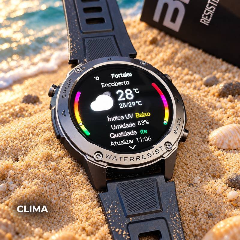 Smartwatch Wearzone BRAVE AMOLED 1,43” GPS Dual-Band L1+L5, 170+ Modos Esportivos, 5 ATM e IP69K