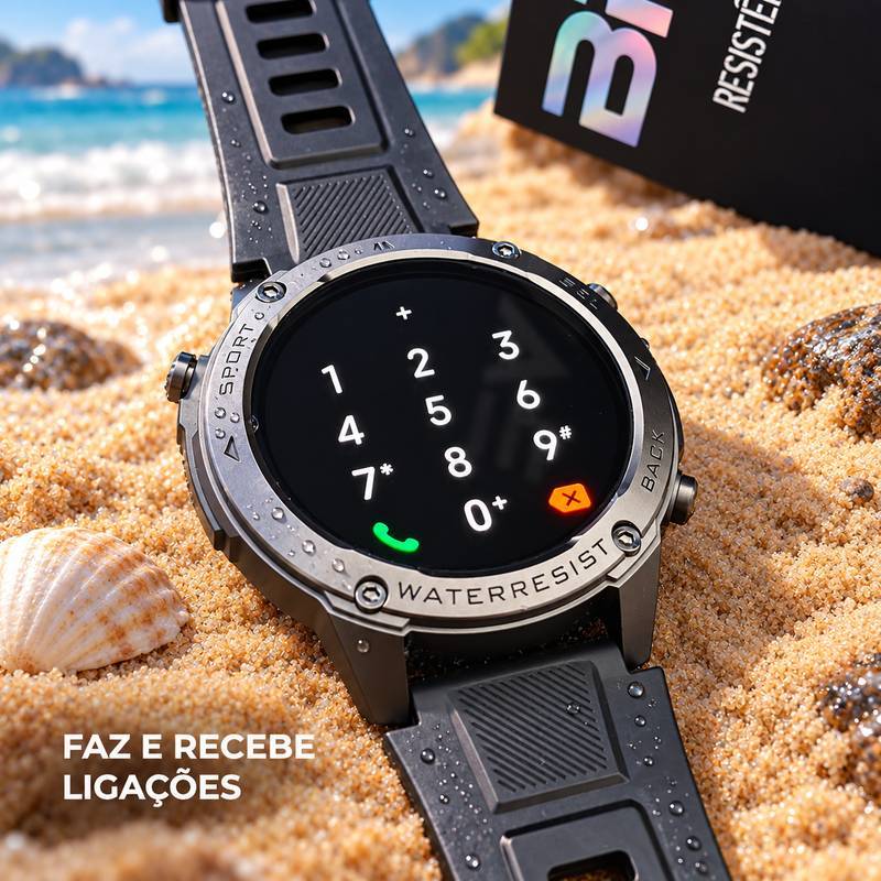Smartwatch Wearzone BRAVE AMOLED 1,43” GPS Dual-Band L1+L5, 170+ Modos Esportivos, 5 ATM e IP69K