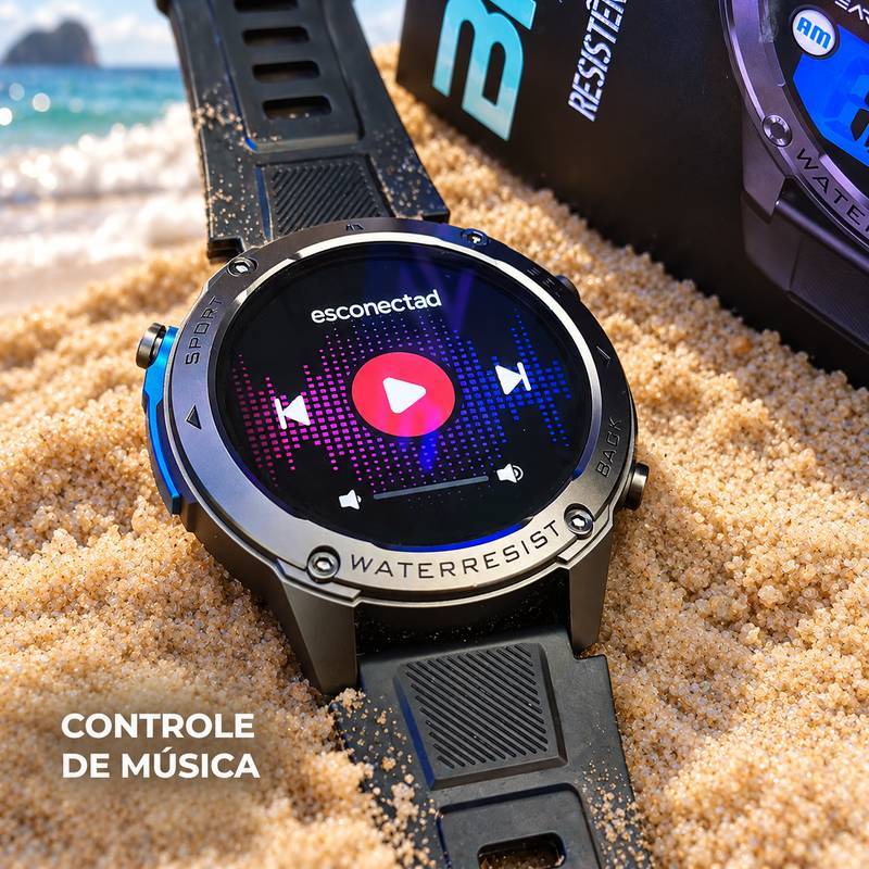 Smartwatch Wearzone BRAVE AMOLED 1,43” GPS Dual-Band L1+L5, 170+ Modos Esportivos, 5 ATM e IP69K