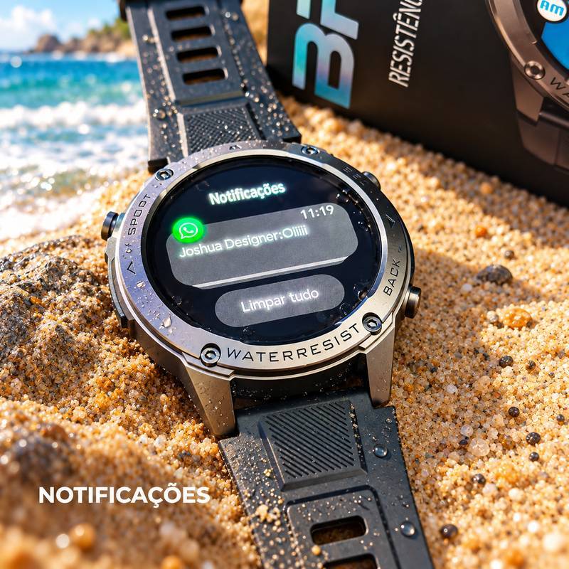 Smartwatch Wearzone BRAVE AMOLED 1,43” GPS Dual-Band L1+L5, 170+ Modos Esportivos, 5 ATM e IP69K