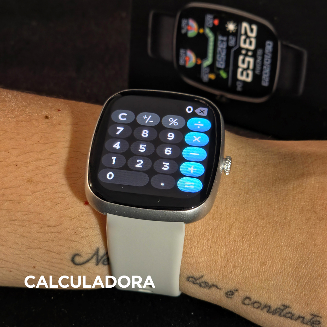 Smartwatch Wearzone EASY 45mm Tela 1,83” TFT, Ligações, Monitoramento e 1 ATM