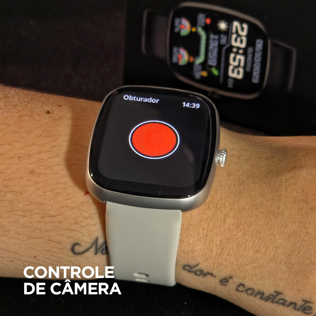 Smartwatch Wearzone EASY 45mm Tela 1,83” TFT, Ligações, Monitoramento e 1 ATM