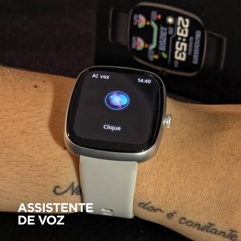 Smartwatch Wearzone EASY 45mm Tela 1,83” TFT, Ligações, Monitoramento e 1 ATM
