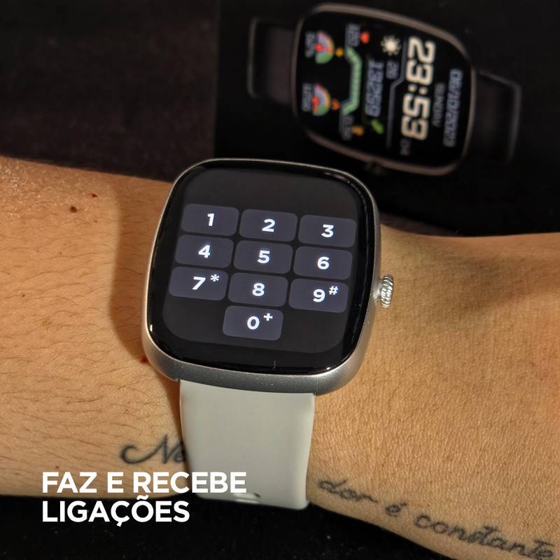 Smartwatch Wearzone EASY 45mm Tela 1,83” TFT, Ligações, Monitoramento e 1 ATM