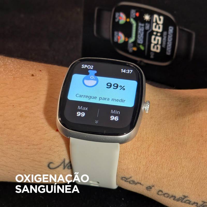 Smartwatch Wearzone EASY 45mm Tela 1,83” TFT, Ligações, Monitoramento e 1 ATM