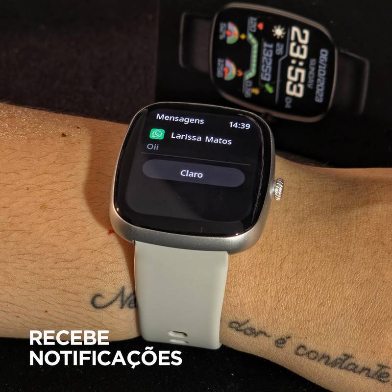 Smartwatch Wearzone EASY 45mm Tela 1,83” TFT, Ligações, Monitoramento e 1 ATM