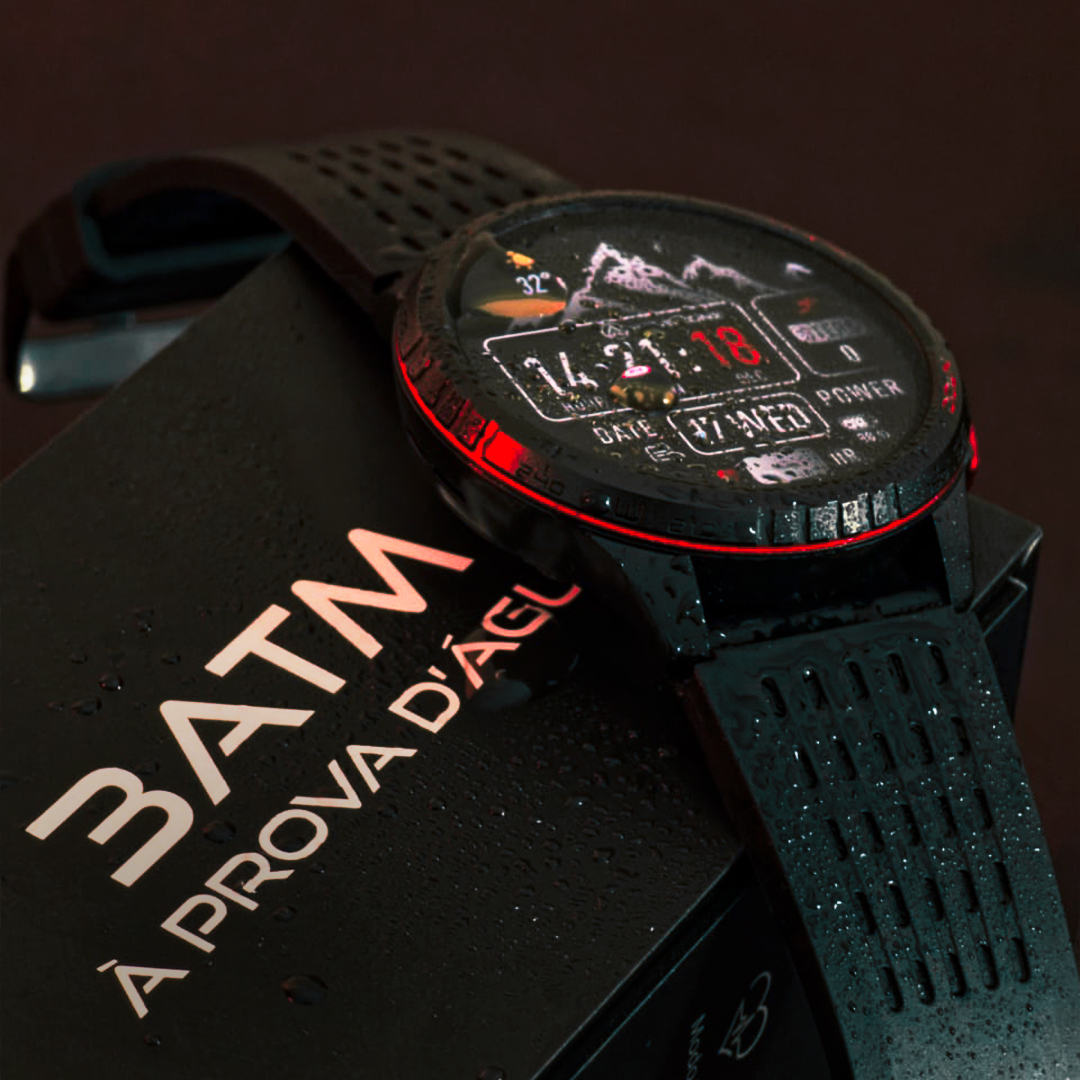 Smartwatch Wearzone KRON AMOLED com GPS Integrado, Chamadas Bluetooth, 3 ATM e Pulseira de Silicone