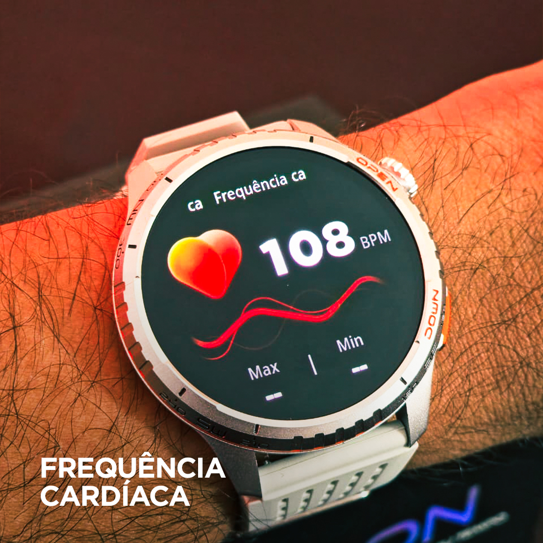 Smartwatch Wearzone KRON AMOLED com GPS Integrado, Chamadas Bluetooth, 3 ATM e Pulseira de Silicone