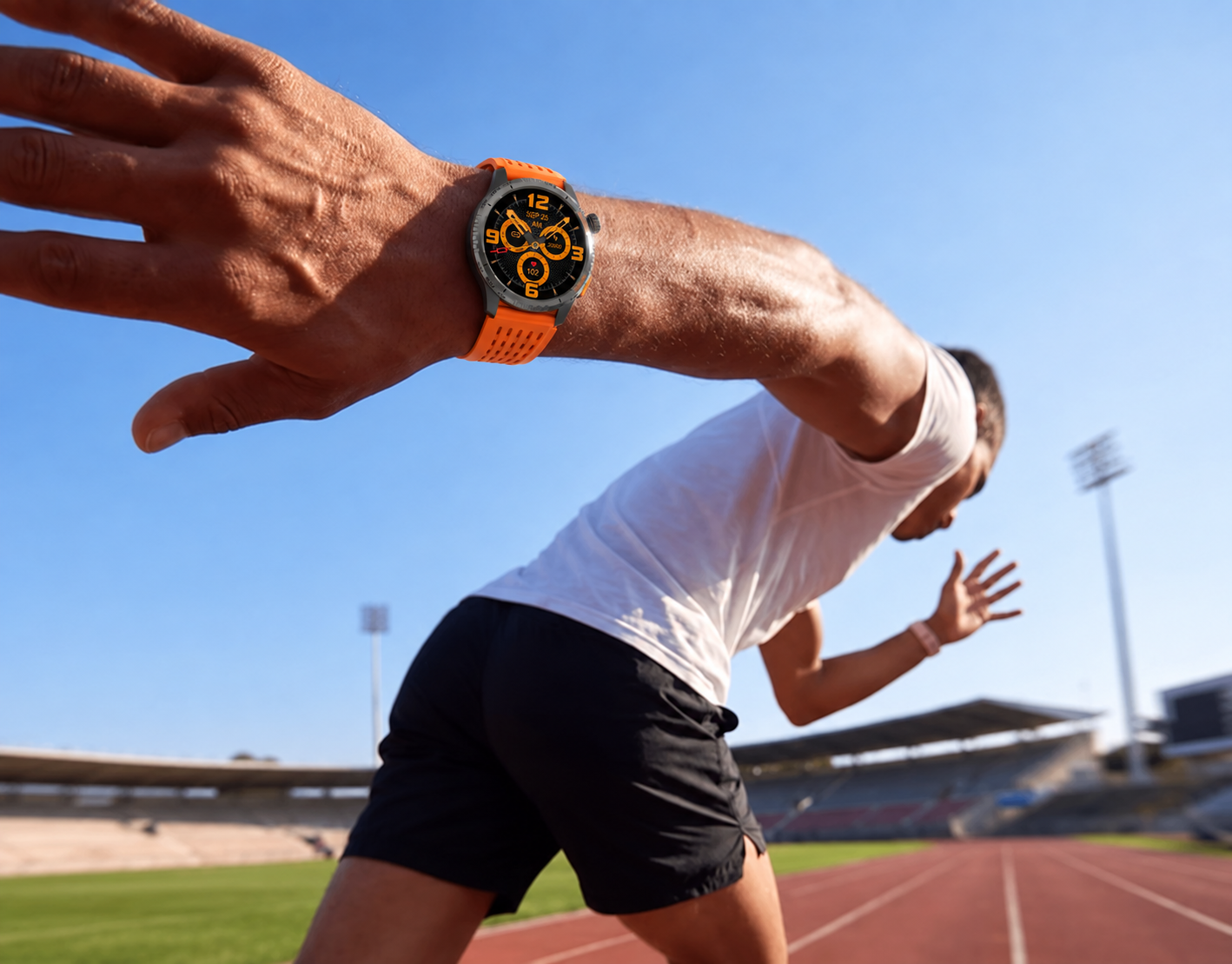 Smartwatch Wearzone KRON AMOLED com GPS Integrado, Chamadas Bluetooth, 3 ATM e Pulseira de Silicone