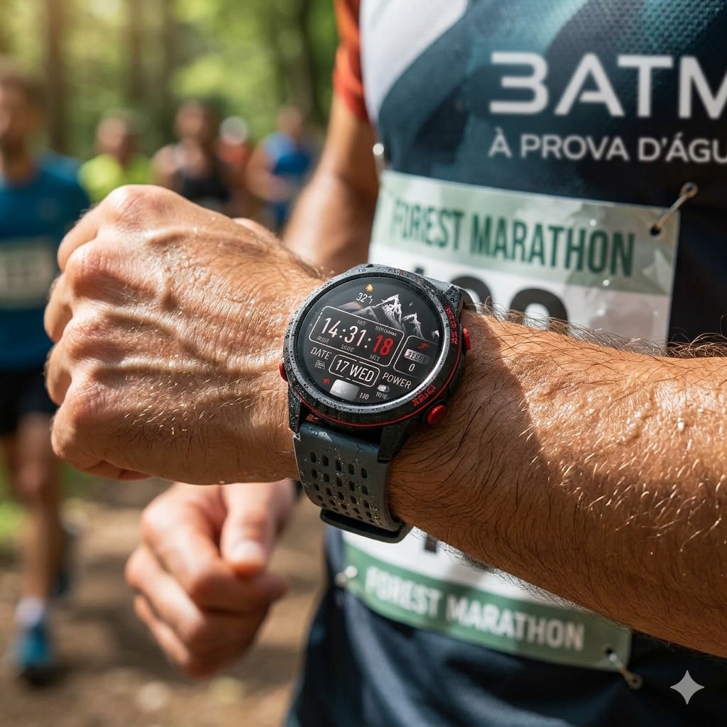 Smartwatch Wearzone KRON AMOLED com GPS Integrado, Chamadas Bluetooth, 3 ATM e Pulseira de Silicone