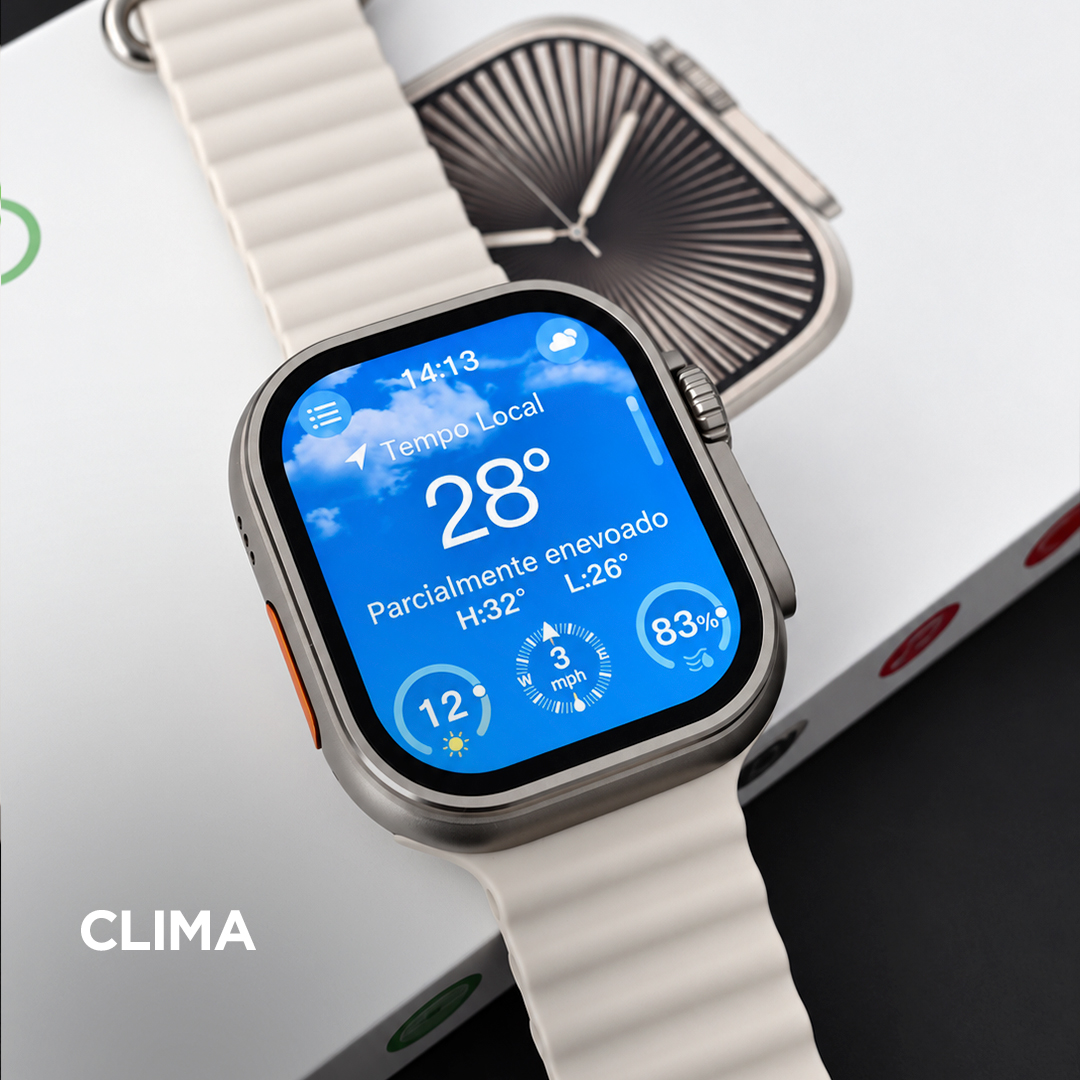Smartwatch Microwear Ultra U3W 49mm Tela HD 2,2”, 1GB de Memória, WhatsApp por Voz e IP68