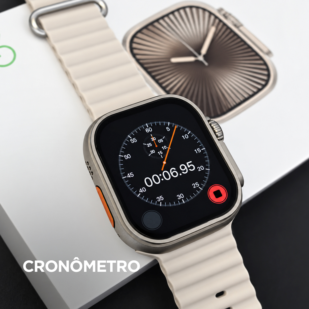 Smartwatch Microwear Ultra U3W 49mm Tela HD 2,2”, 1GB de Memória, WhatsApp por Voz e IP68