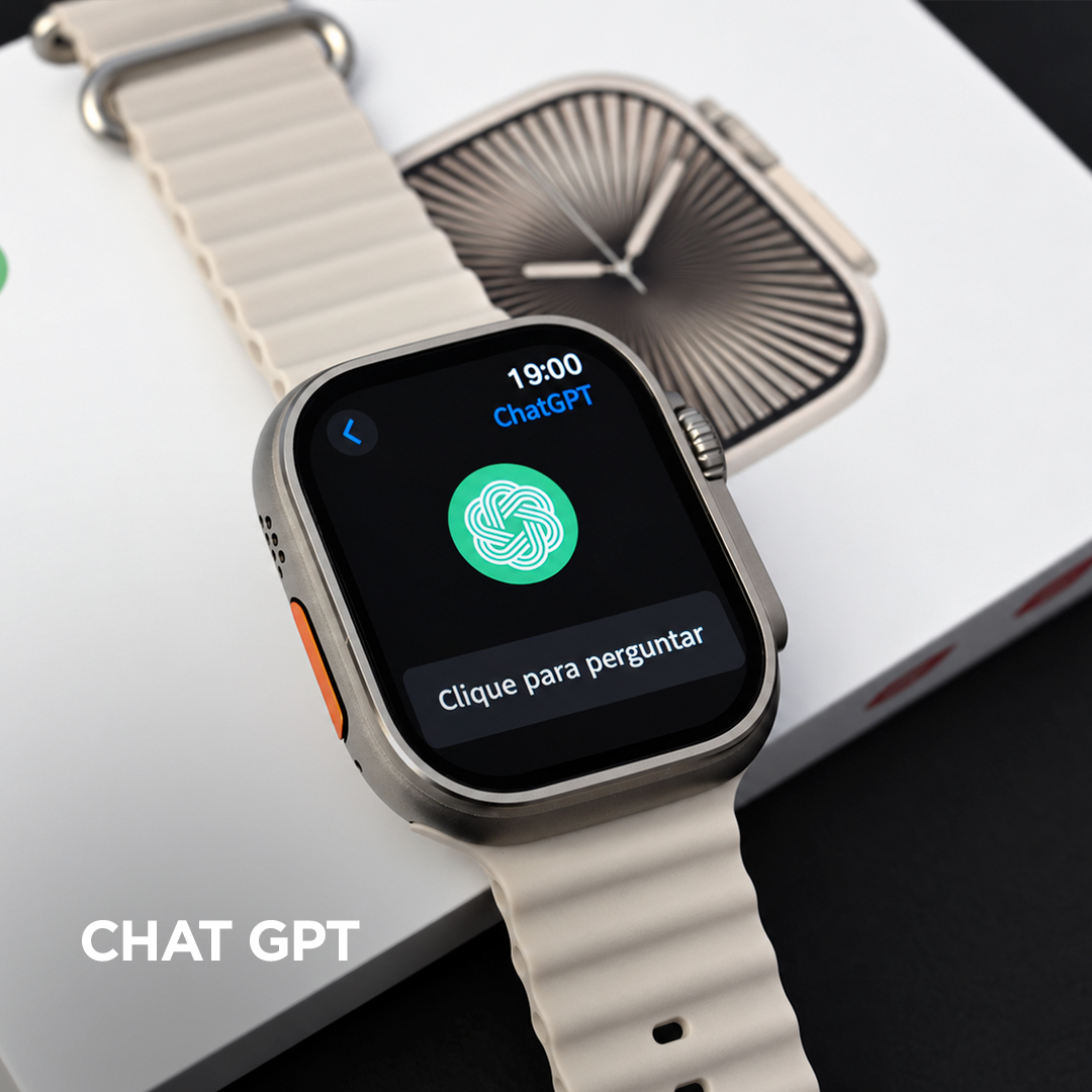 Smartwatch Microwear Ultra U3W 49mm Tela HD 2,2”, 1GB de Memória, WhatsApp por Voz e IP68