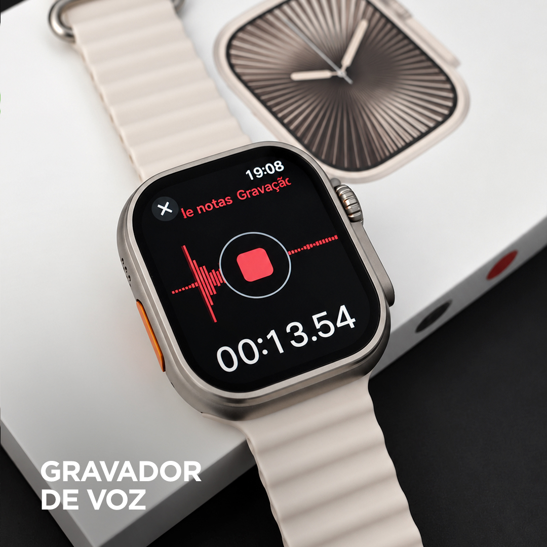 Smartwatch Microwear Ultra U3W 49mm Tela HD 2,2”, 1GB de Memória, WhatsApp por Voz e IP68