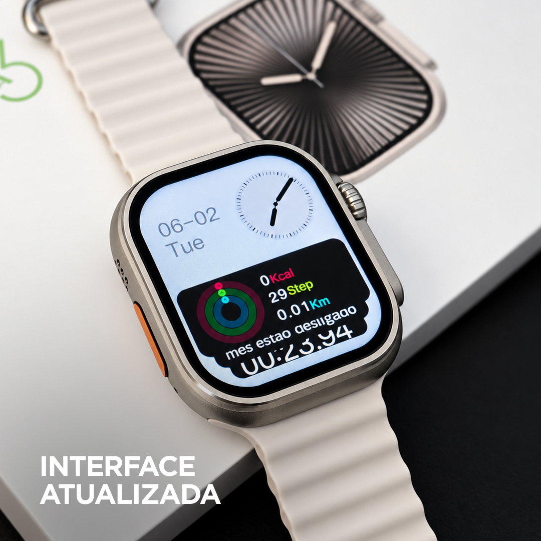 Smartwatch Microwear Ultra U3W 49mm Tela HD 2,2”, 1GB de Memória, WhatsApp por Voz e IP68