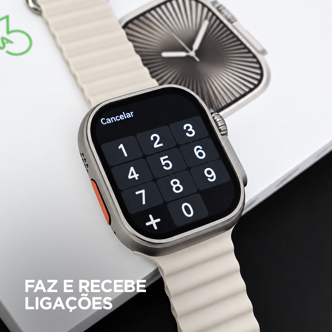 Smartwatch Microwear Ultra U3W 49mm Tela HD 2,2”, 1GB de Memória, WhatsApp por Voz e IP68