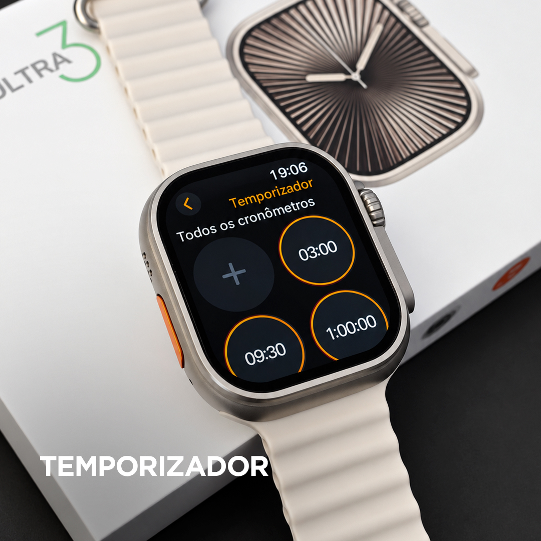 Smartwatch Microwear Ultra U3W 49mm Tela HD 2,2”, 1GB de Memória, WhatsApp por Voz e IP68