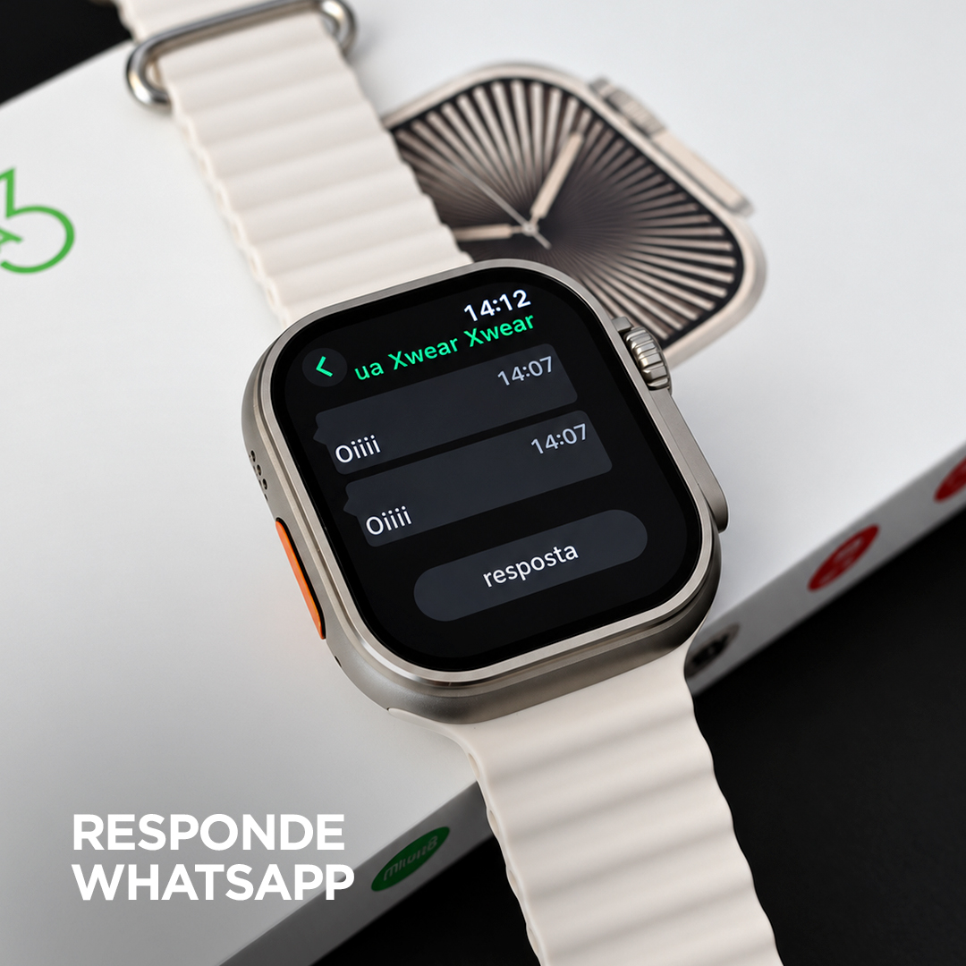 Smartwatch Microwear Ultra U3W 49mm Tela HD 2,2”, 1GB de Memória, WhatsApp por Voz e IP68