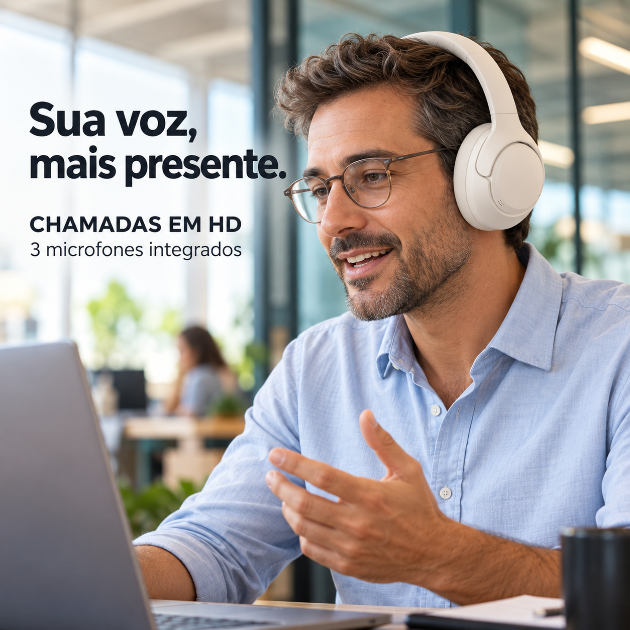 WEARZONE WZ08 | ANC -43 dB | SOM IMERSIVO | BLUETOOTH 5.4 | ATÉ 60 HORAS