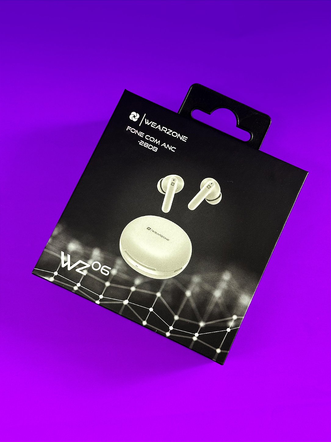 Fone bluetooth TWS WZ06 Cancelamento de Ruído ANC ENC Multi-point