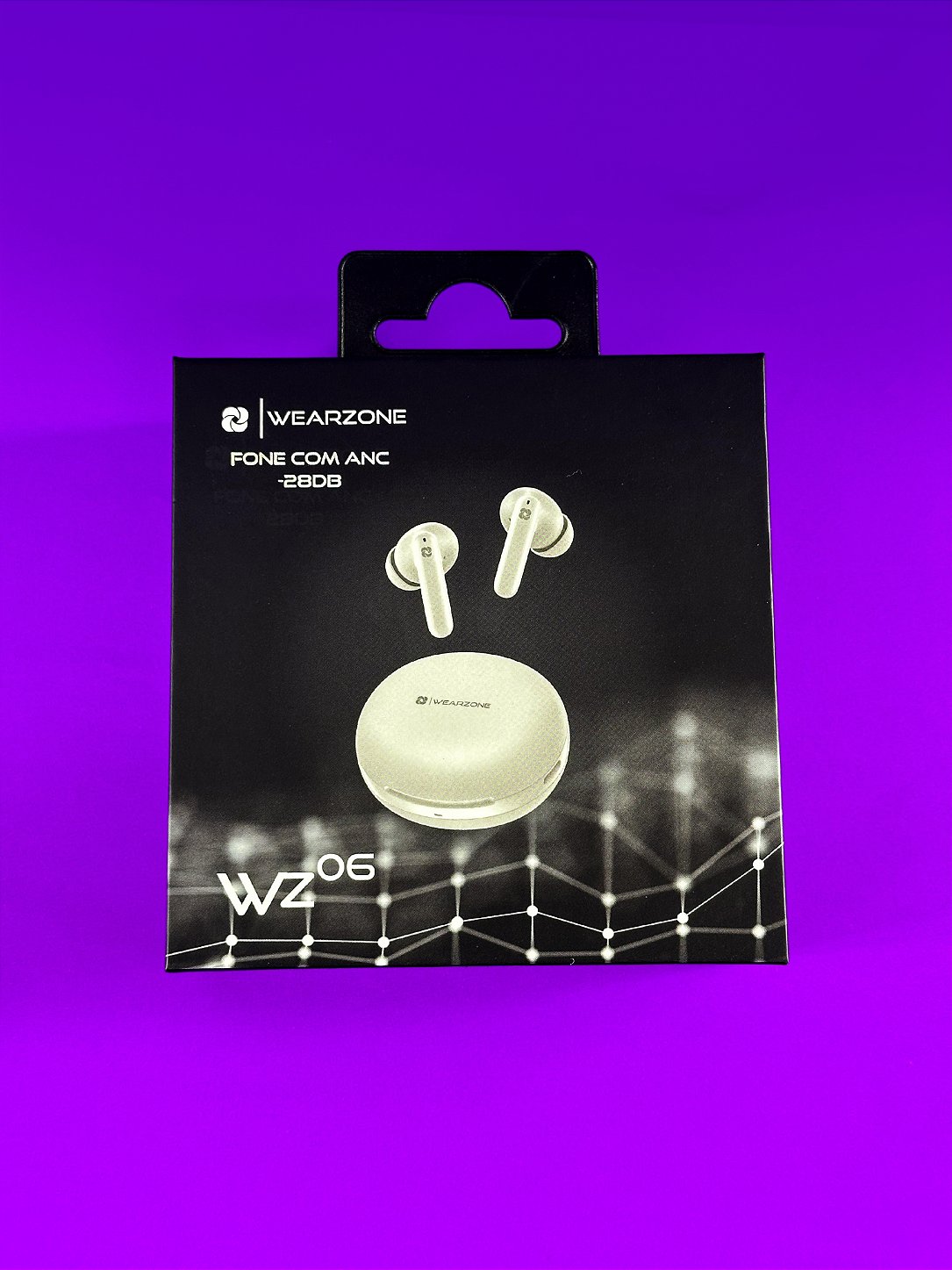 Fone bluetooth TWS WZ06 Cancelamento de Ruído ANC ENC Multi-point